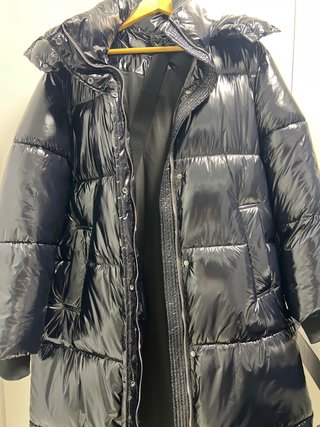 Abrigo Acolchado Zara Negro amplio y largo