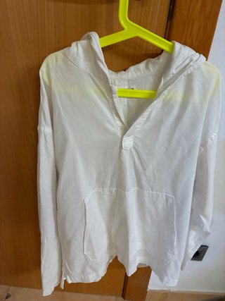 Camisa con capucha Zara Kids lino blanca