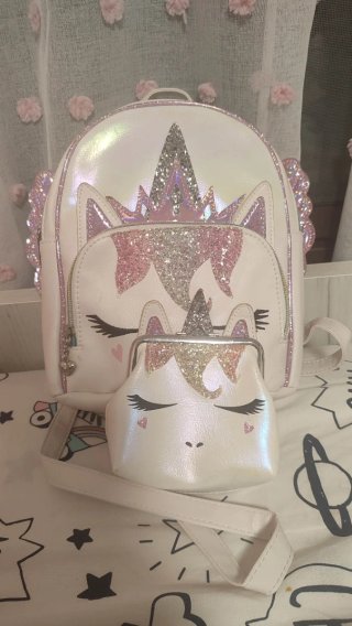 Set de Mochila y Monedero Unicornio
