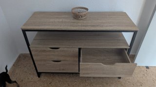 Mueble de entrada madera y metal