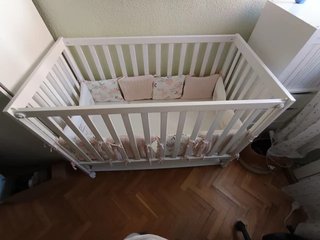 Cuna de Colecho de Madera Blanca