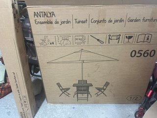 Conjunto de Jardín Antalya (Mesa, 4 Sillas, Paraso