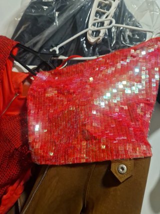 Top de Fiesta con Lentejuelas Rojo Talla S/M