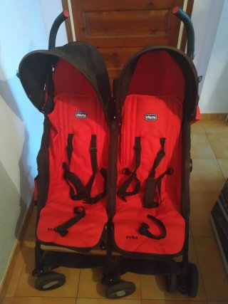 Carro Gemelar Chicco Echo Rojo