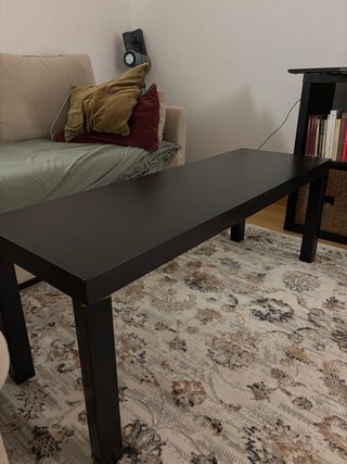 Mesa de centro rectangular negra