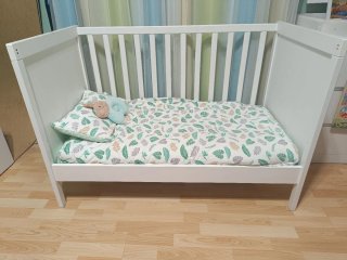 CUNA+COLCHÓN+ALMOHADA+RELLENO NÓRDICO SIN ESTRENAR