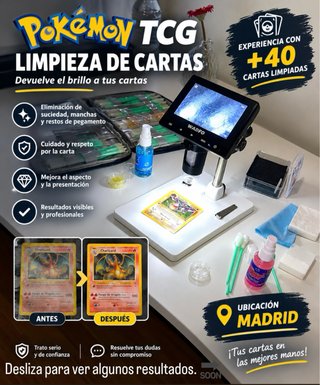 Servicio de Limpieza Profesional Cartas Pokémon