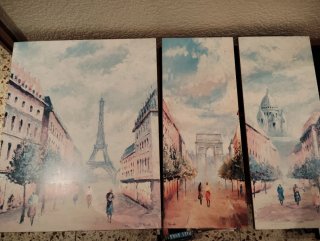 Tríptico de cuadros de París