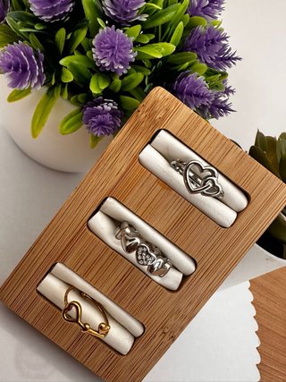 Anillos de Corazón en Acero Inoxidable