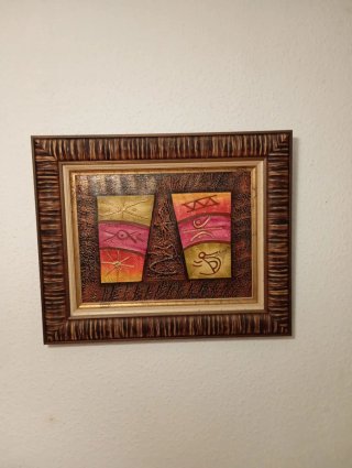 Dos Cuadros Decorativos con Marco de Madera
