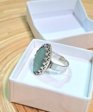 Anillo Artesanal de Plata 925 y Aventurina