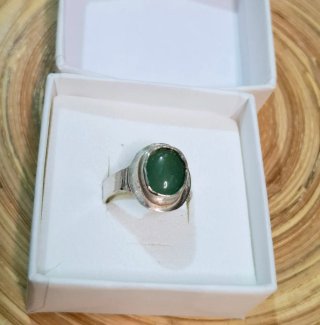 Anillo Artesanal de Plata 925 y Esmeralda