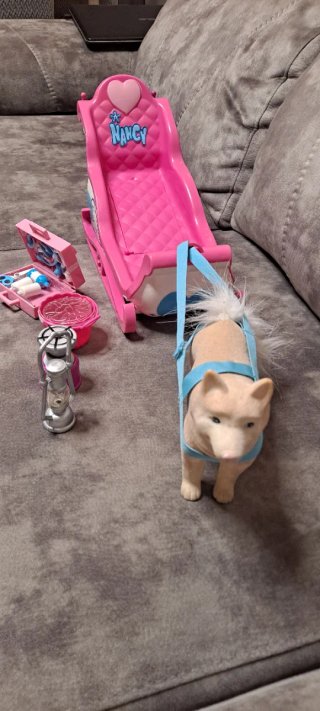 Trineo de Nancy con Perro y Accesorios