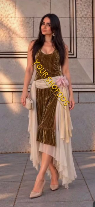 Vestido de Terciopelo con Fajín Zara