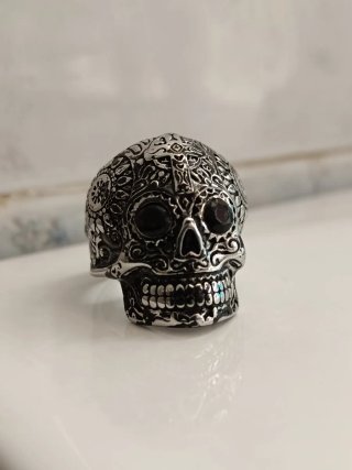 Anillo de acero calavera Bijou Brigitte - Ropa