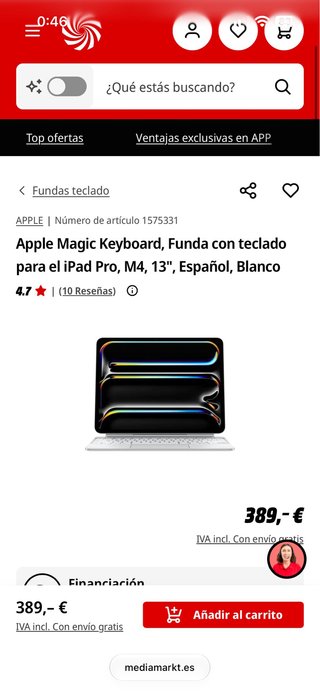 Apple Magic Keyboard (iPad Pro M4 y M5) IMPECABLE