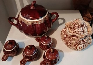 Set de Cazuelas y Sopera de Cerámica