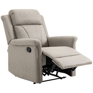 Sillón reclinable gris 135° respaldo brazos acolch