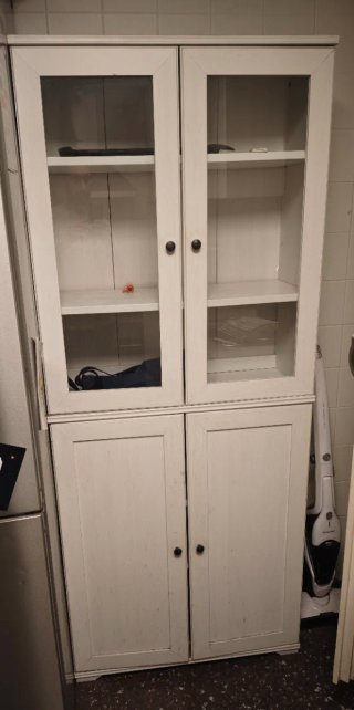 Mueble Alacena Blanco con Puertas de Cristal