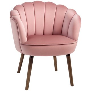 Sillón y butaca efecto terciopelo, respaldo concha