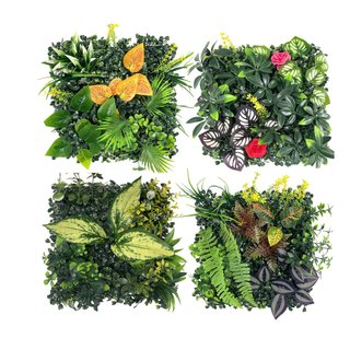 Paneles Plantas Artificiales 25x25 cm Pack de 4