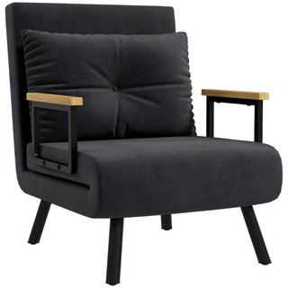 Sillón cama negra reclinable 5 posiciones 63x81 cm