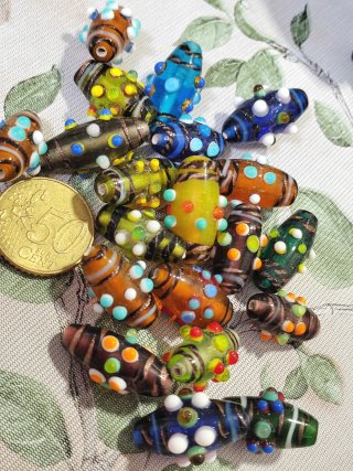 20 Cuentas Murrinas de Murano 22x15mm