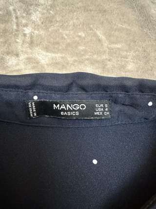 Blusa Mango Azul con Lunares