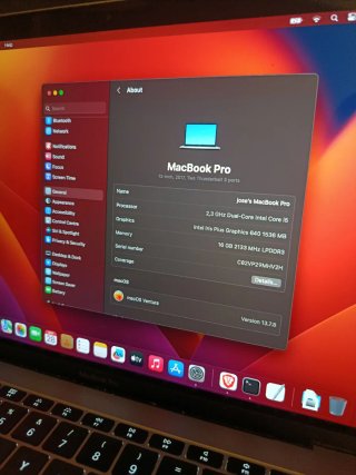 MacBook Pro 13 (A1708) 16GB RAM