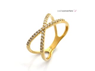 anillo oro 18k con piedra con circonita