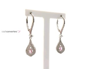pendientes plata 925mm con piedra con circonita