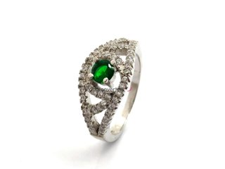 anillo plata 925mm con piedra con circonita