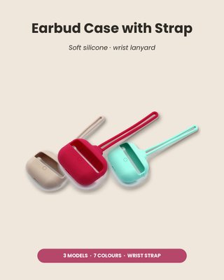 Capa silicone AirPods com alça de pulso