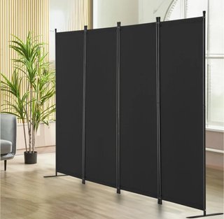 Biombo Separador Negro 228x172,5 cm
