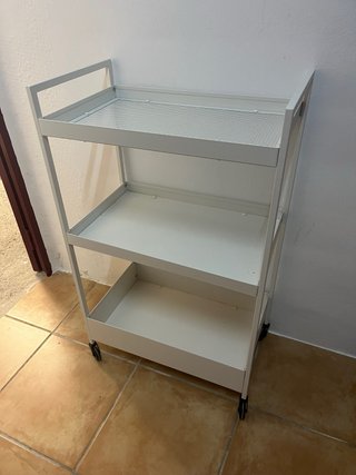 Carrito Auxiliar Metálico Blanco