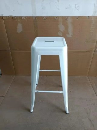Taburete Alto de Metal Blanco