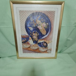 Cuadro Decorativo con Vajilla Azul