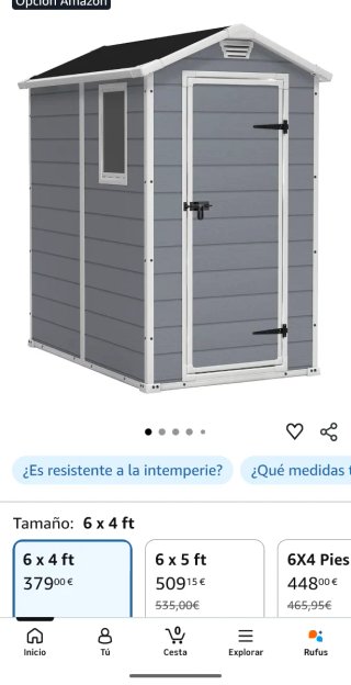 Caseta de Jardín Exterior 6x4 ft