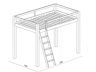 Cama Alta Litera de Madera