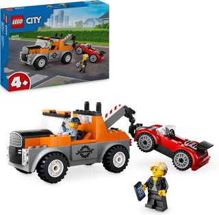 LEGO City Camión Grúa y Reparación del Deportivo, Vehículo con Coches de Juguete