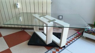 Mesita de centro moderna blanco y negro