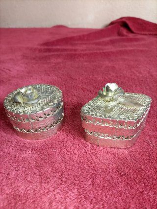 Set de 2 Cajas Decorativas Plateadas