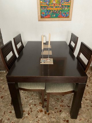 Mesa de comedor extensible de madera