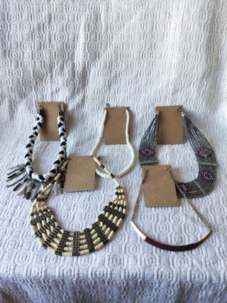 4 collares gargantillas elegantes plateado dorado