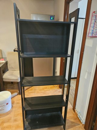 Estantería Alta Negra de 5 Baldas