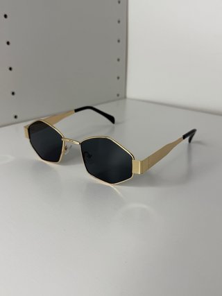 Occhiali da sole ovali retro gold