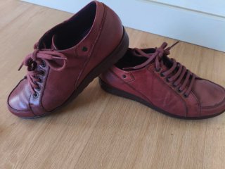 Zapatos Pitillos Mujer ultraflex color vino oscuro