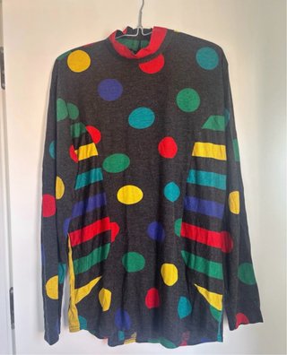 Camiseta Vintage Manga Larga Multicolor