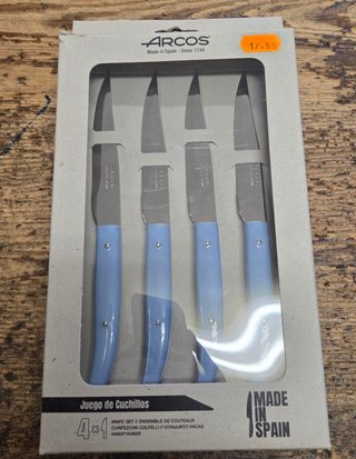 SET 4 CUCHILLOS MESA ARCOS AZUL
