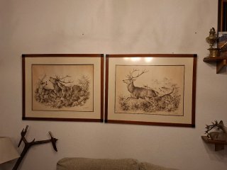 2 Láminas Antiguas de Caza de Luis Aldehuela
